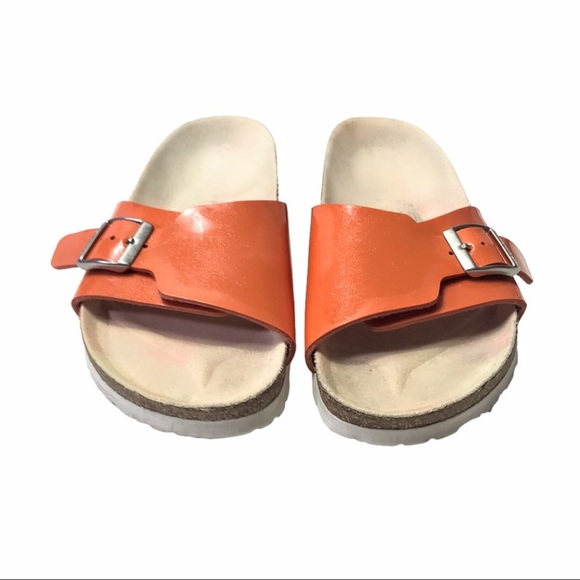 Birki's by Birkenstock Catalina Tangerine Glitter Sandals Size EU 38  US 7-7.5 - Picture 6 of 16
